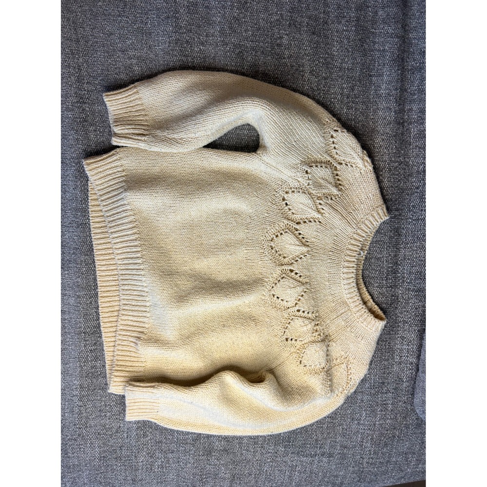 Zara Kids Sweater Knit Top Beige Size 3-4 Years Girls Long Sleeve